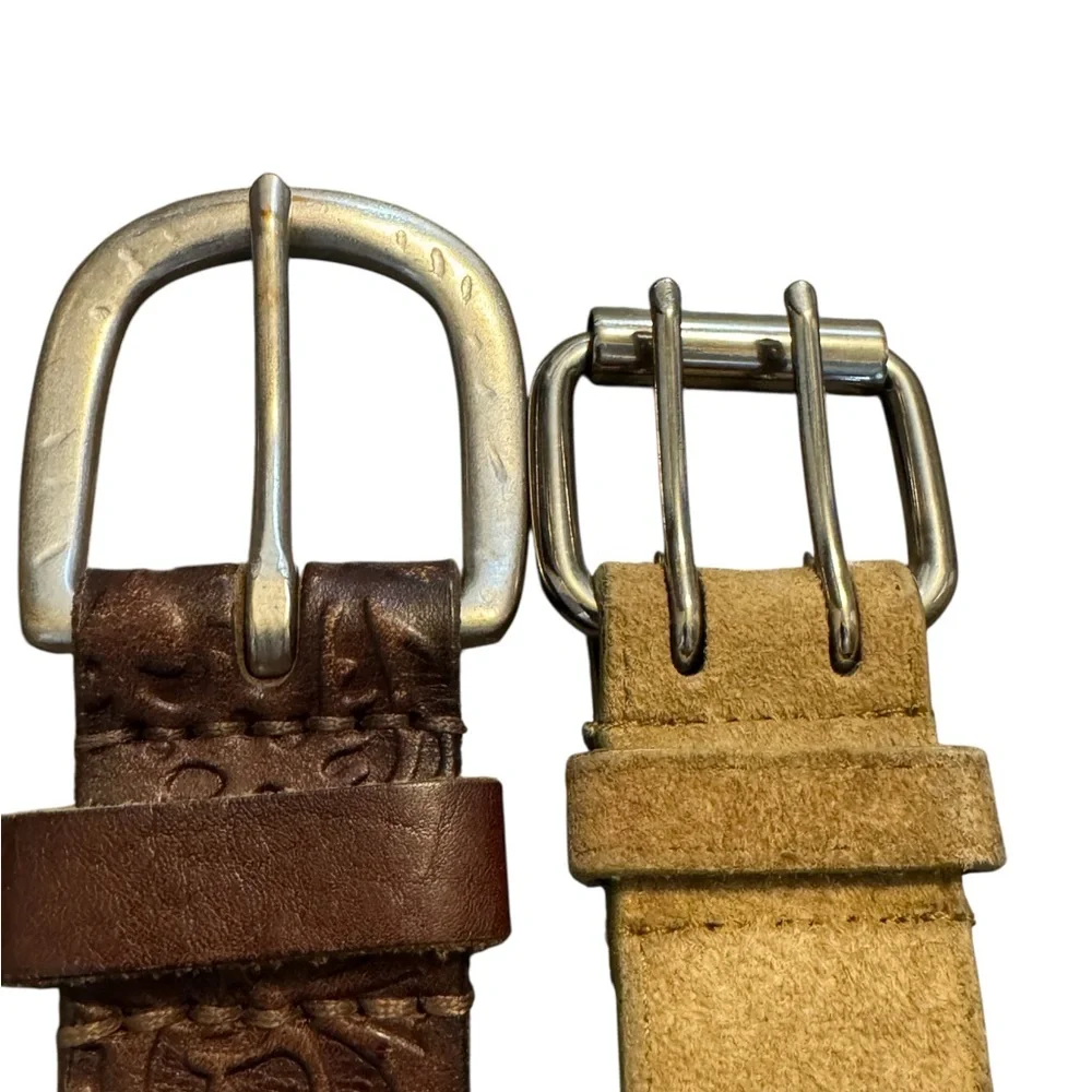 Set of 2 Leather Belts SZ LG‎ & MED